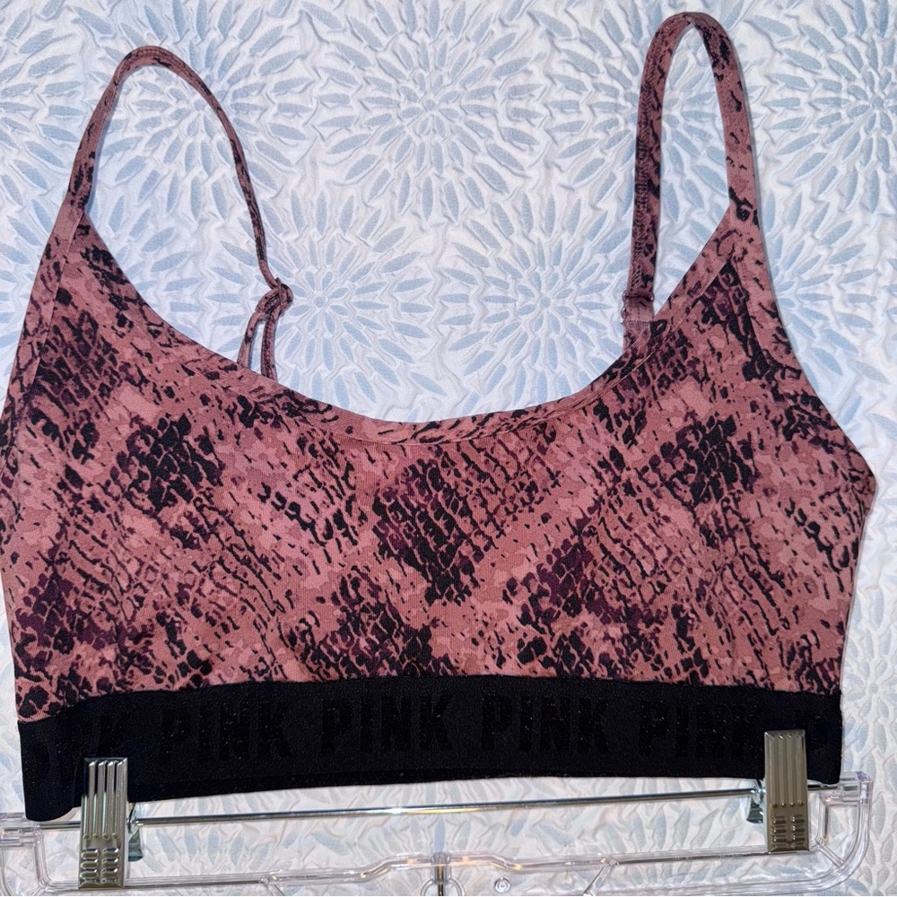 Pink Victoria’s Secret Snake Print Sportsbra